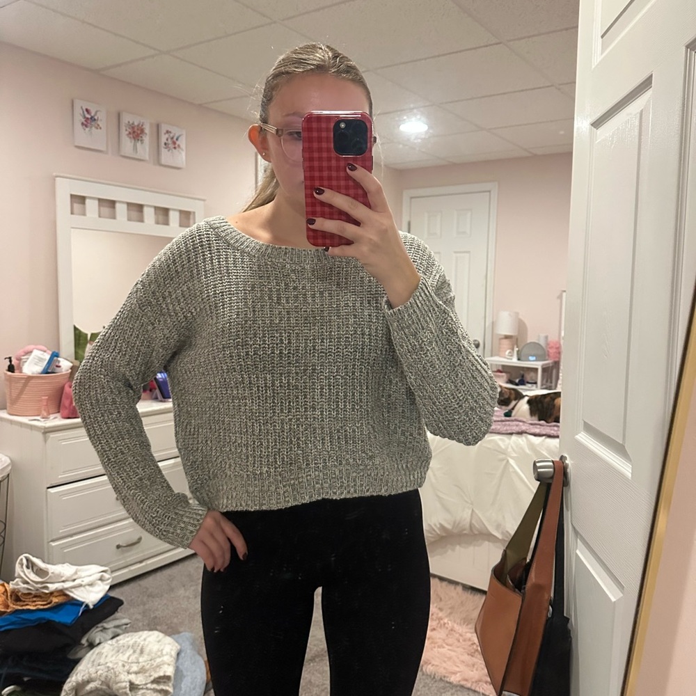 BDG Women's Heather Gray Crew Neck Sweater